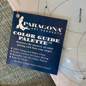Paragona Color Guide Palette. Tempered glass for paint mixing. New